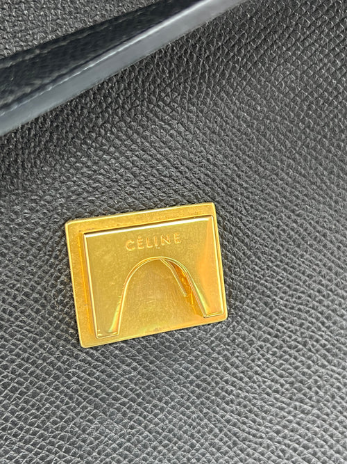 Celine Belt bag Top Handle Bag Mini Black in Calfskin, Gold hardware_12