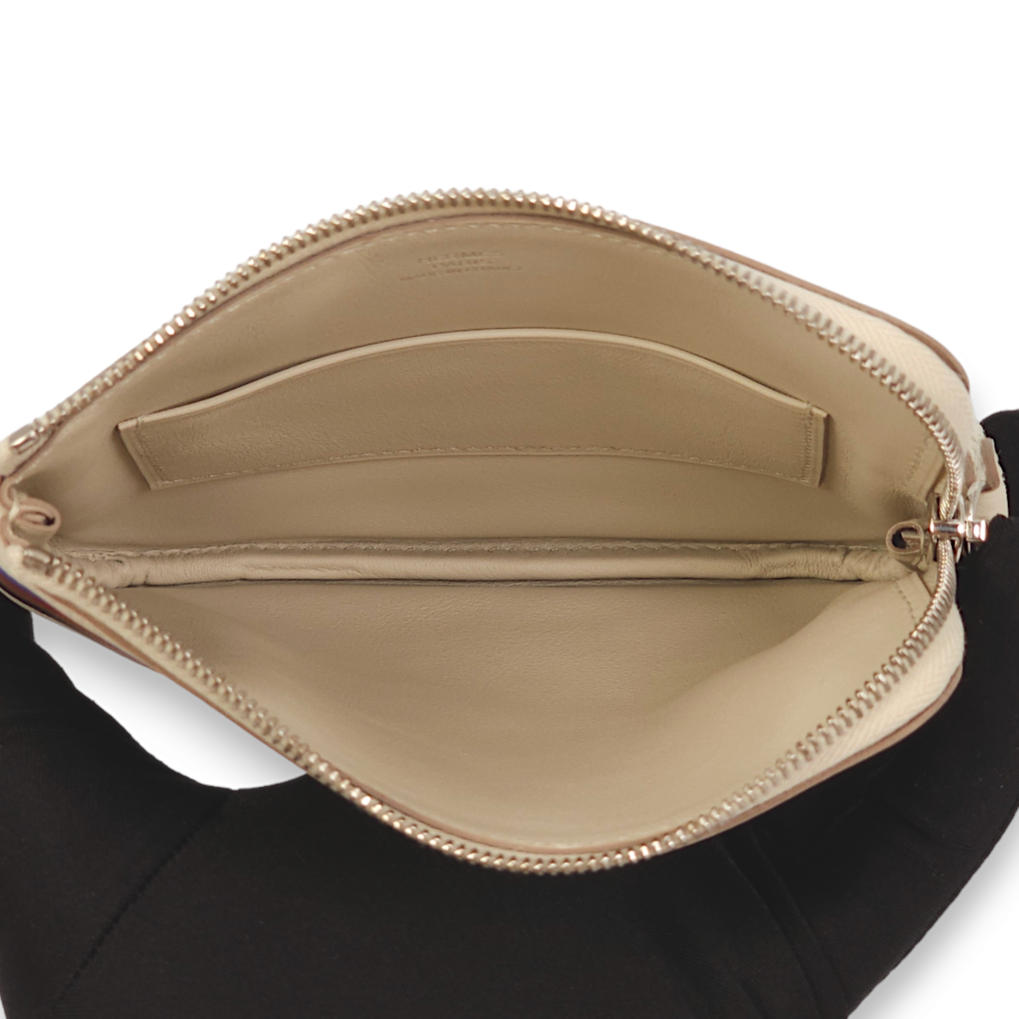 Carre Pocket Beton and Blue Encre Pouch in Swift Palladium hardware