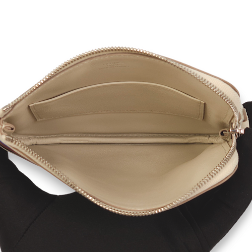 Carre Pocket Beton and Blue Encre Pouch in Swift Palladium hardware