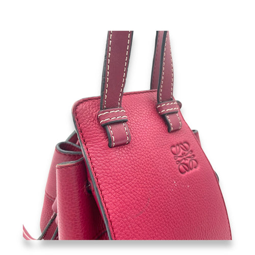 Hammock Mini Red Top Handle Bag in Calfskin, Silver hardware