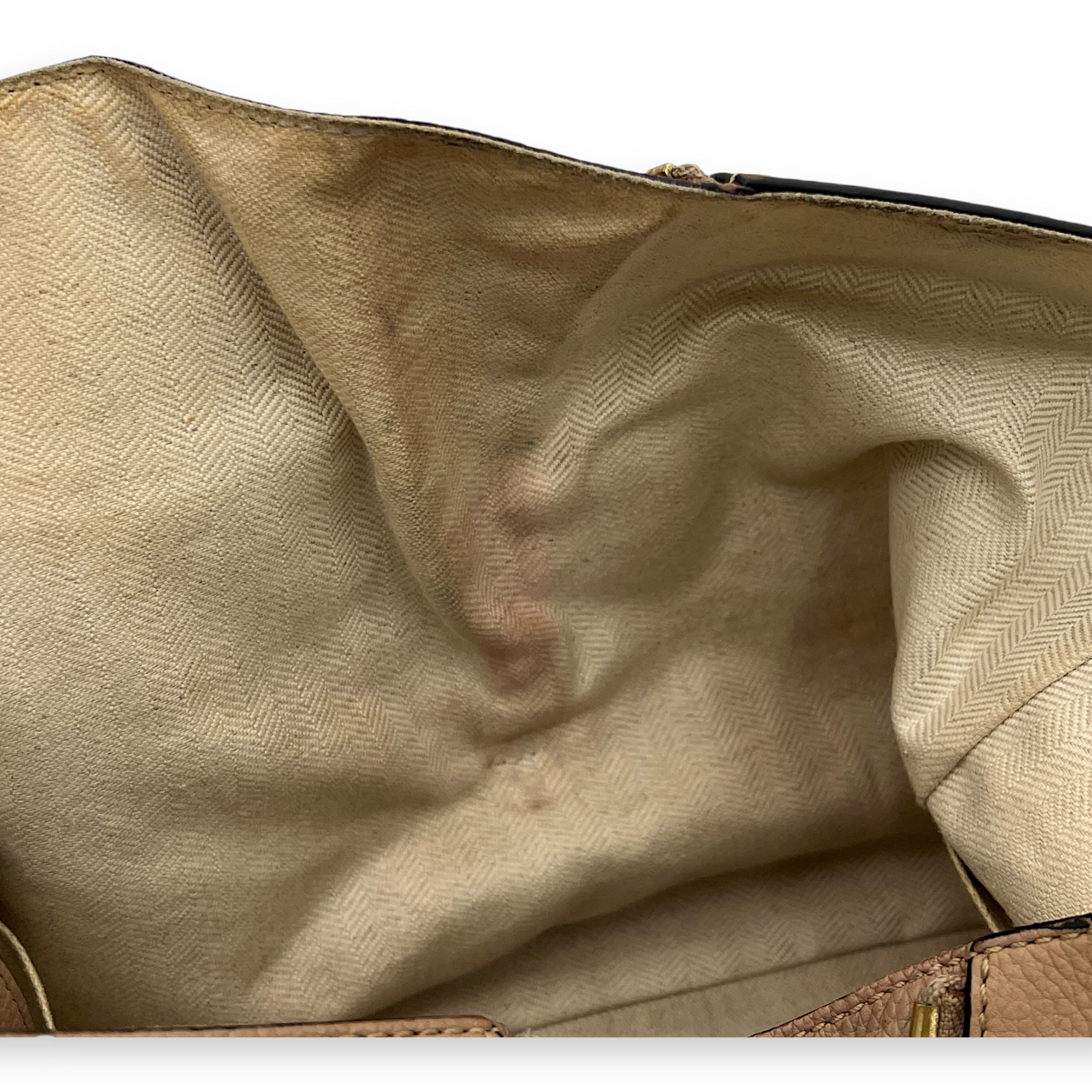 Hammock Small Brown Top Handle Bag in Calfskin, Gold hardware