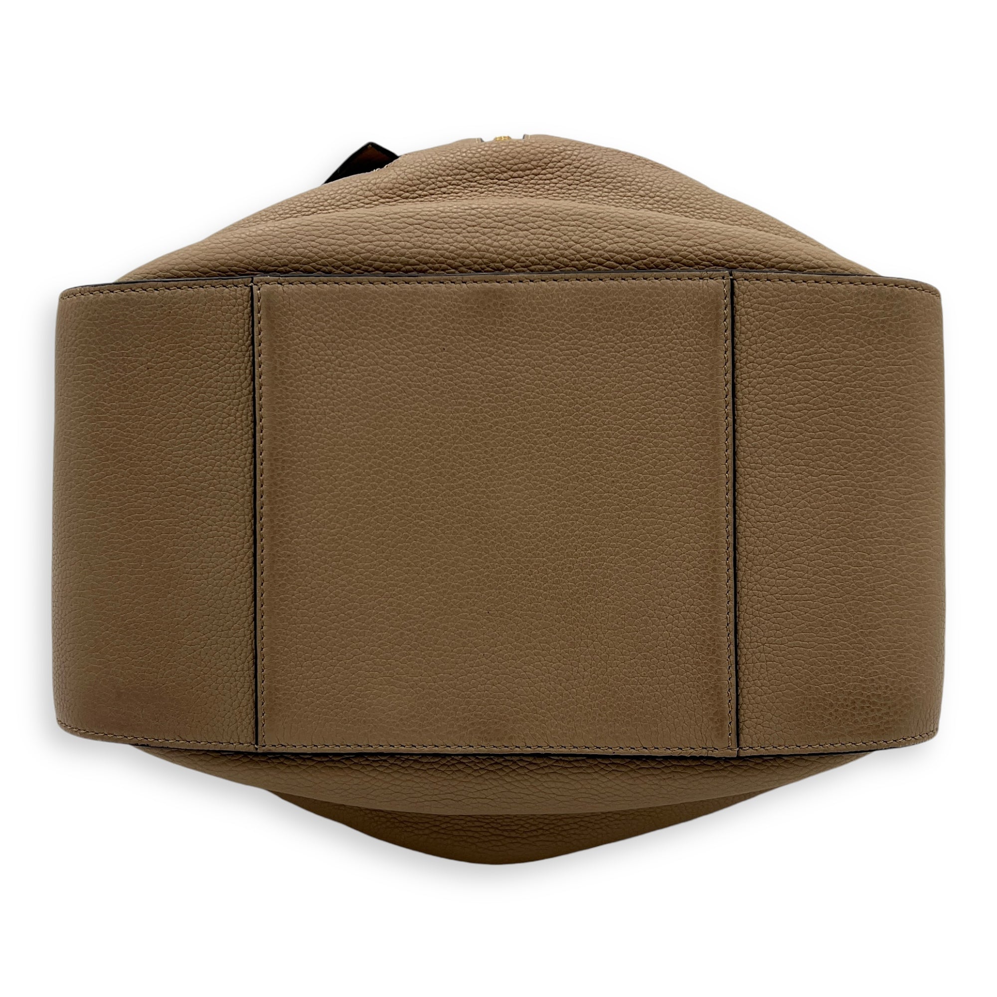 Hammock Small Brown Top Handle Bag in Calfskin, Gold hardware