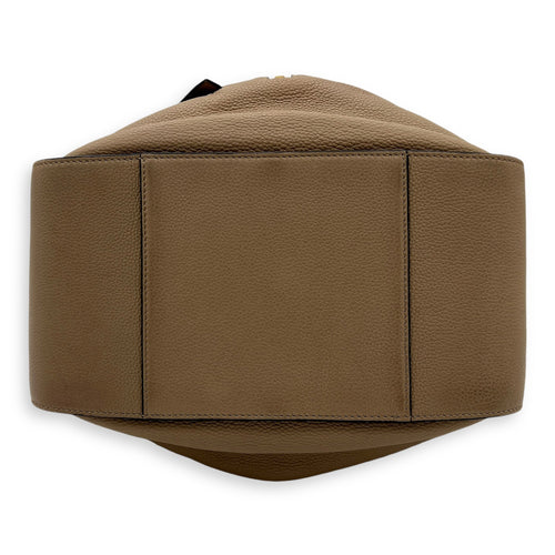 Hammock Small Brown Top Handle Bag in Calfskin, Gold hardware