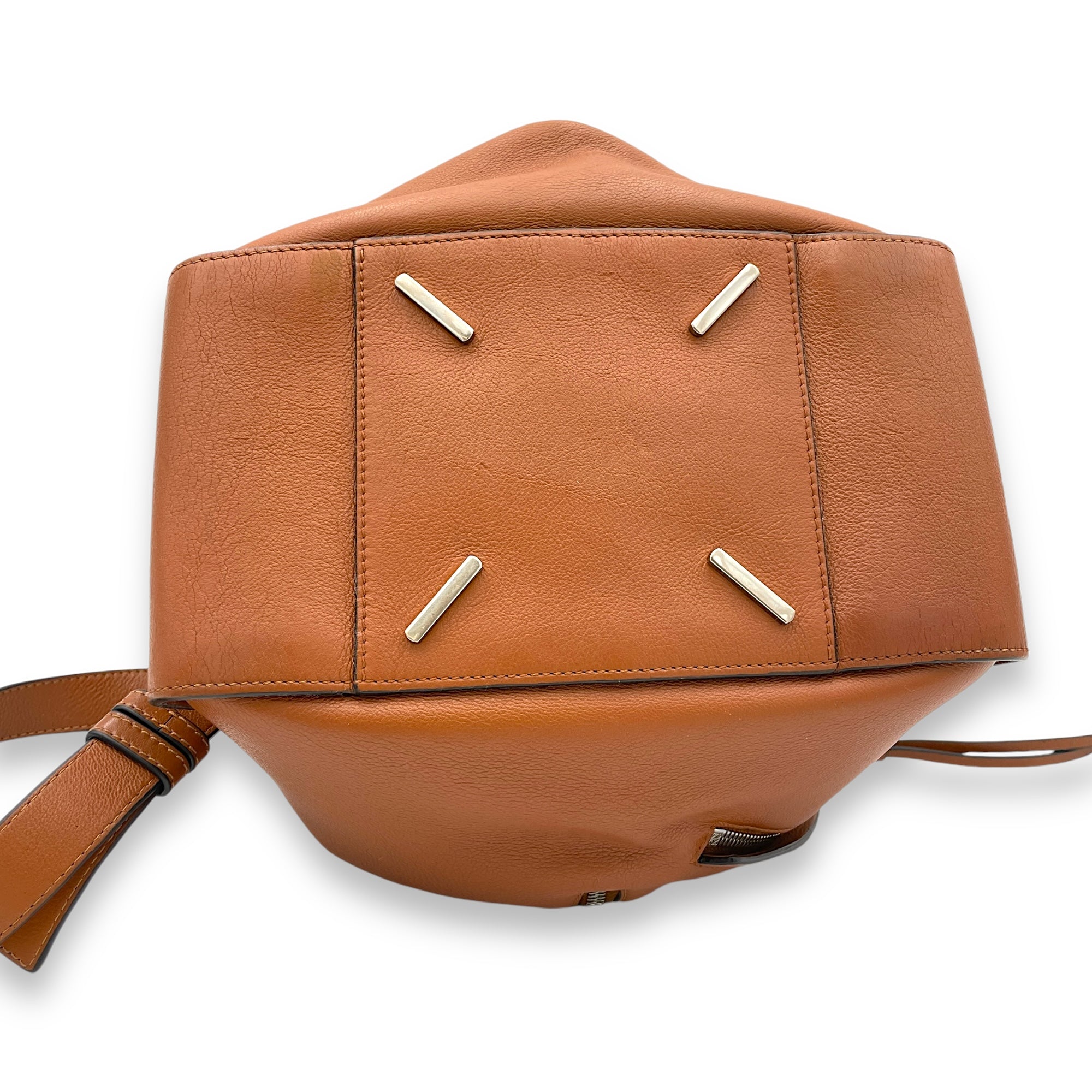 Hammock Small Brown Top Handle Bag in Calfskin, Silver hardware