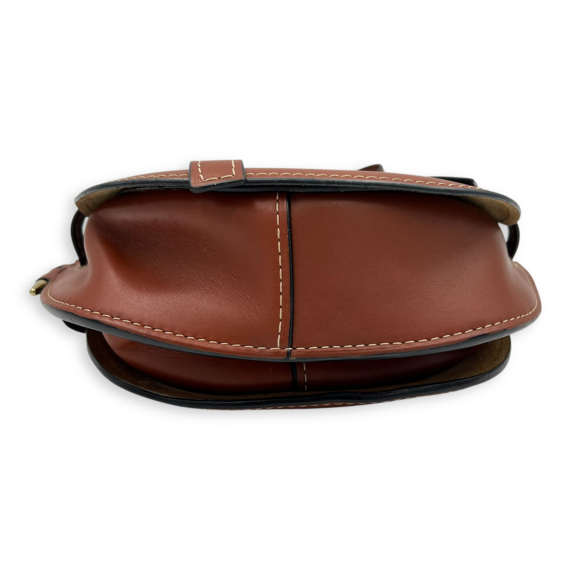 Loewe Gate Small Brown Crossbody Bag in Calfskin, Gold hardware_5