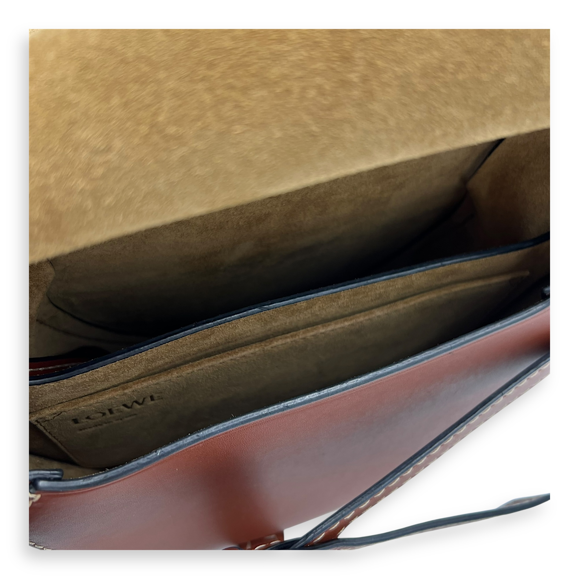 Loewe Gate Small Brown Crossbody Bag in Calfskin, Gold hardware_6