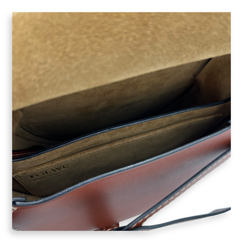 Loewe Gate Small Brown Crossbody Bag in Calfskin, Gold hardware_6