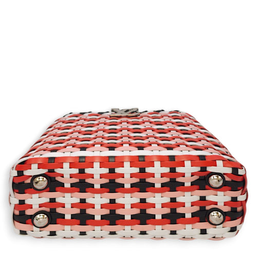 Capucines BB Red/White/Pink/Black Top Handle Bag in Braided Calf, Palladium hardware
