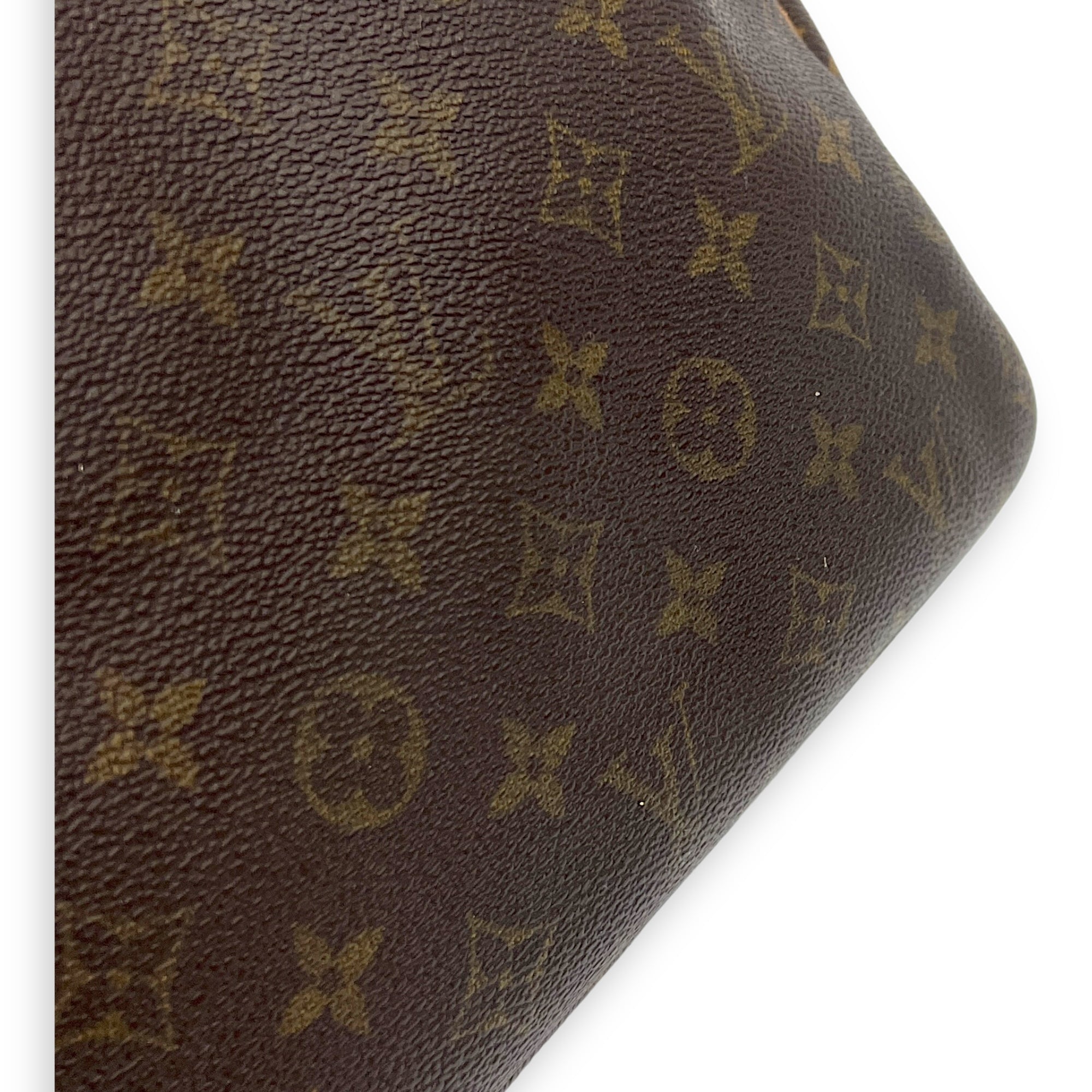Deauville Top Handle Bag Brown in Monogram Coated Canvas, Gold hardware