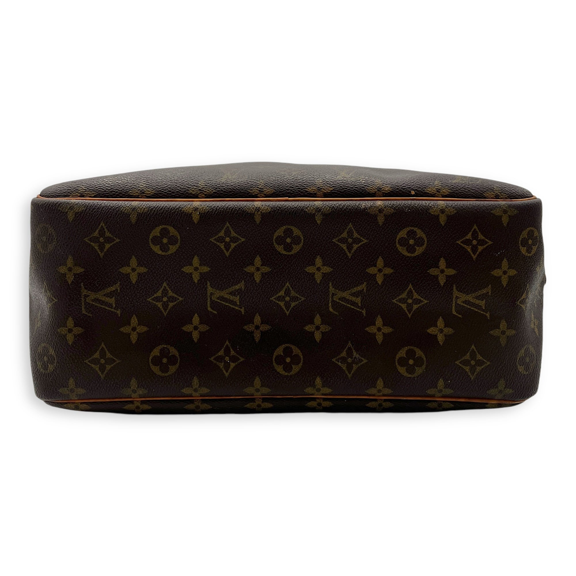 Deauville Top Handle Bag Brown in Monogram Coated Canvas, Gold hardware