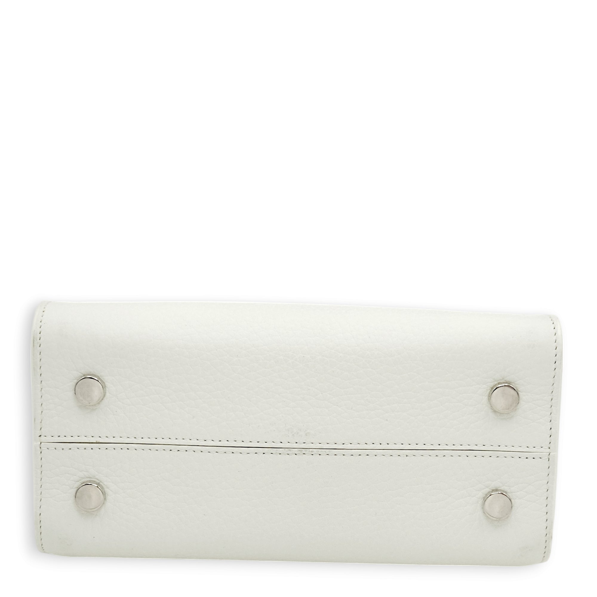 Diorever White Tote Bag in Calfskin, Silver hardware