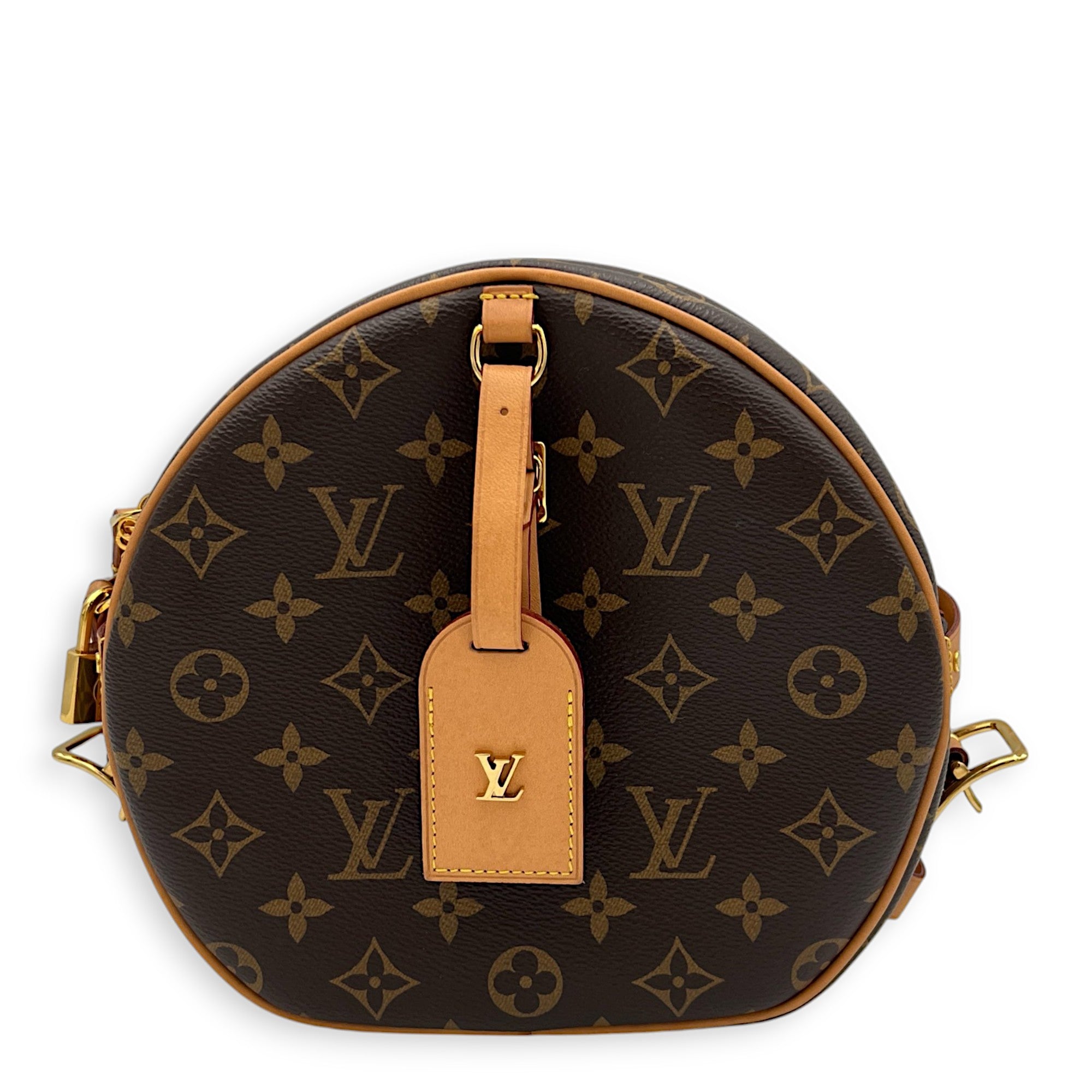 Louis Vuitton Boite a Chapeau Crossbody Bag MM Brown in Monogram Coated Canvas , Gold Hardware_1