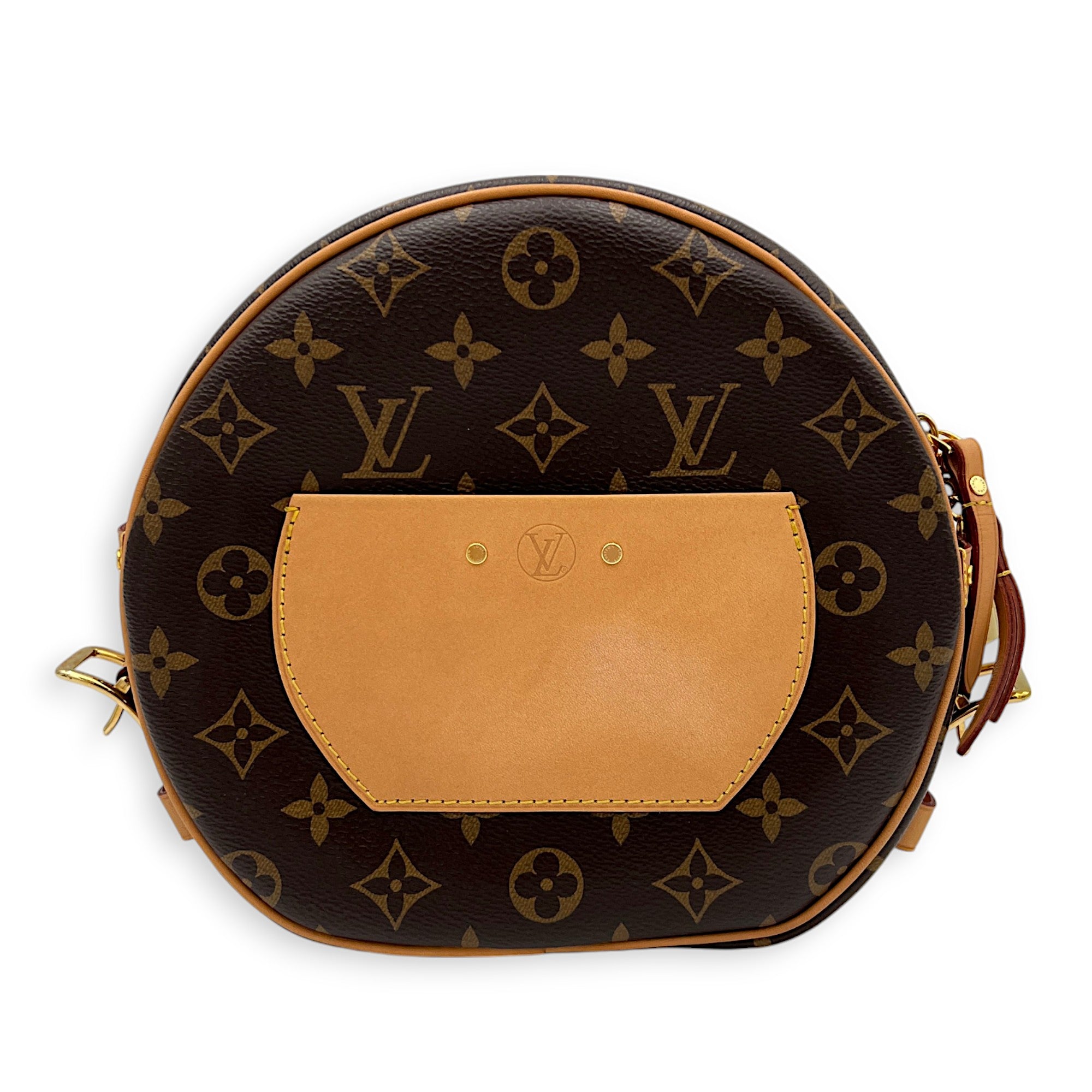 Louis Vuitton Boite a Chapeau Crossbody Bag MM Brown in Monogram Coated Canvas , Gold Hardware_2