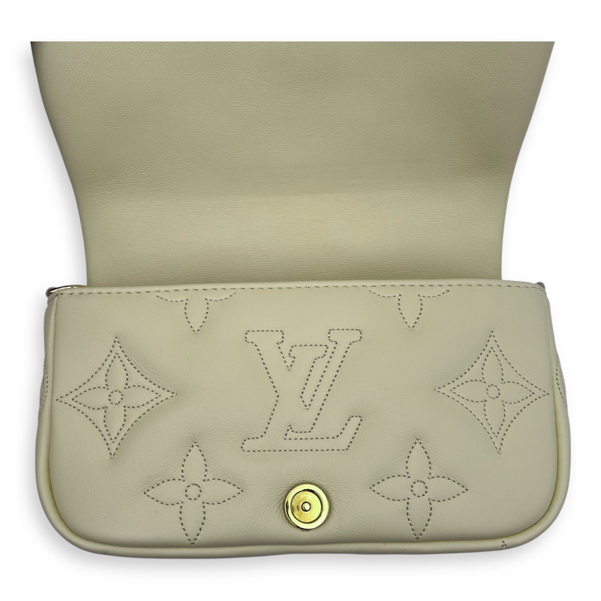 Louis Vuitton Bubblegram Wallet on Strap Yellow Crossbody Bag in Lambskin, Gold hardware_19