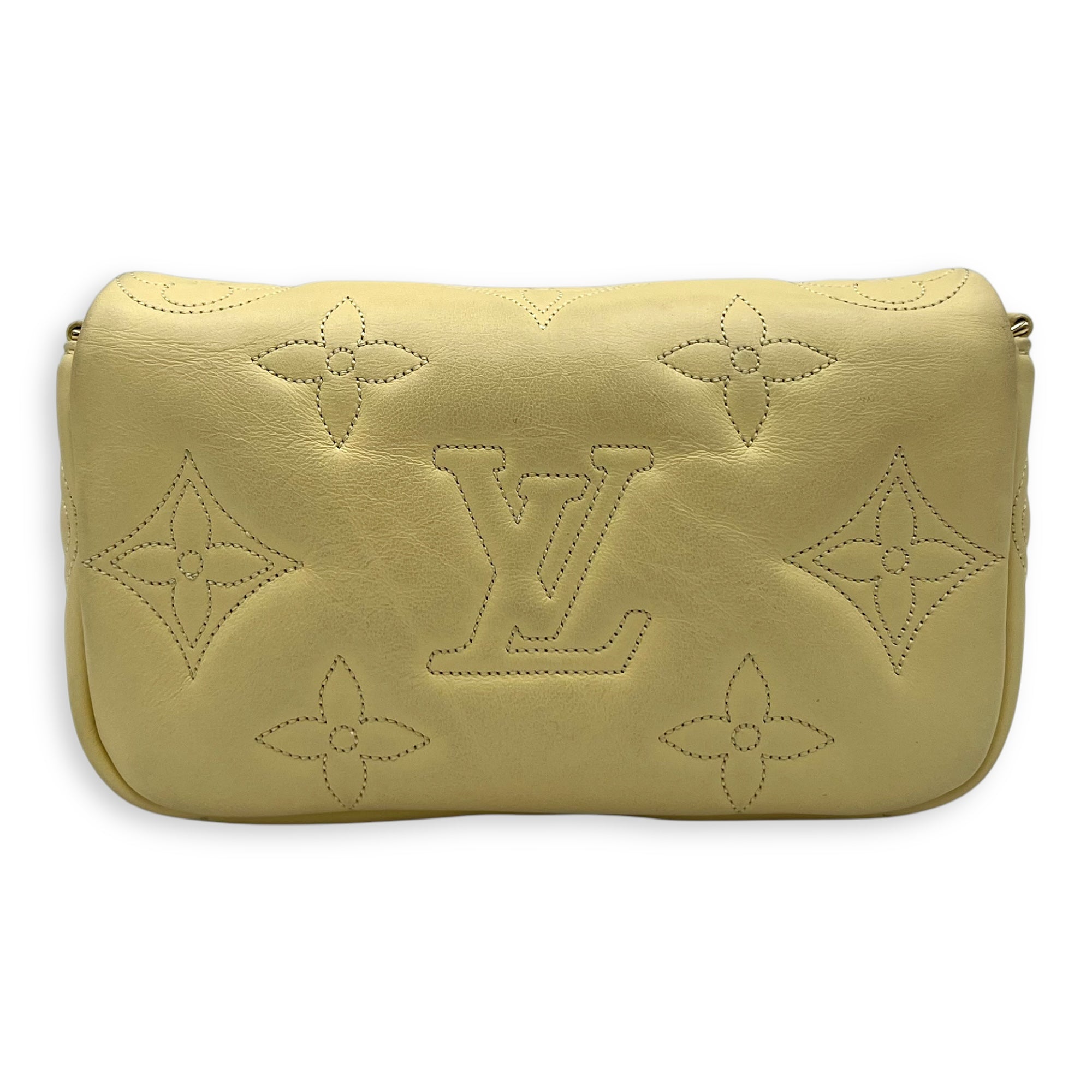 Louis Vuitton Bubblegram Wallet on Strap Yellow Crossbody Bag in Lambskin, Gold hardware_2