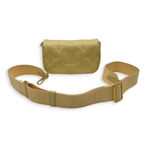 Louis Vuitton Bubblegram Wallet on Strap Yellow Crossbody Bag in Lambskin, Gold hardware_22
