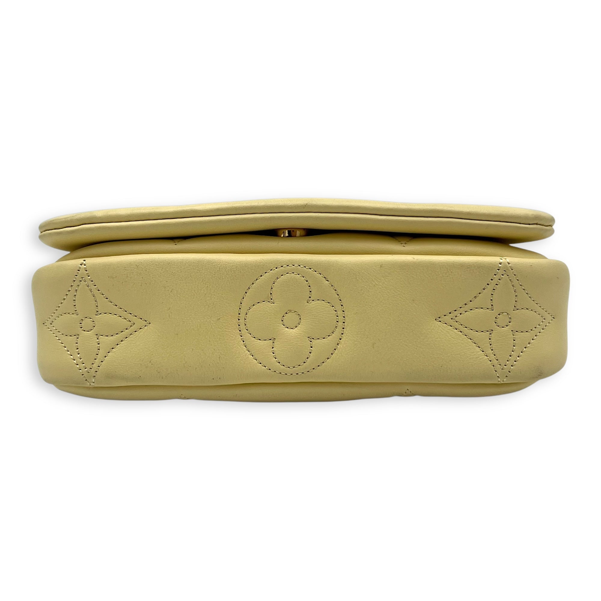 Louis Vuitton Bubblegram Wallet on Strap Yellow Crossbody Bag in Lambskin, Gold hardware_5