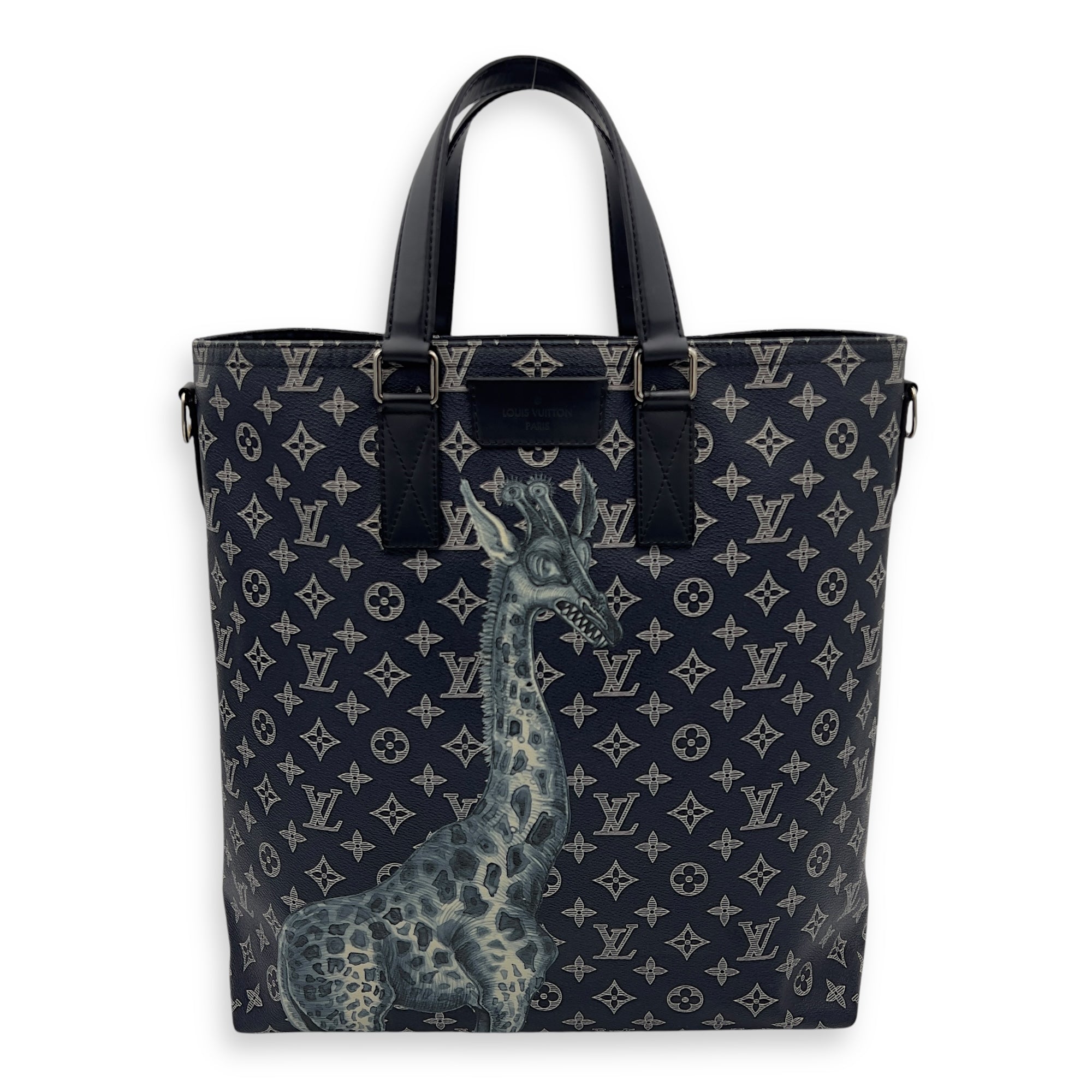 Louis Vuitton Chapman Brothers Tote Bag Blue in Coated Canvas, Silver hardware_1