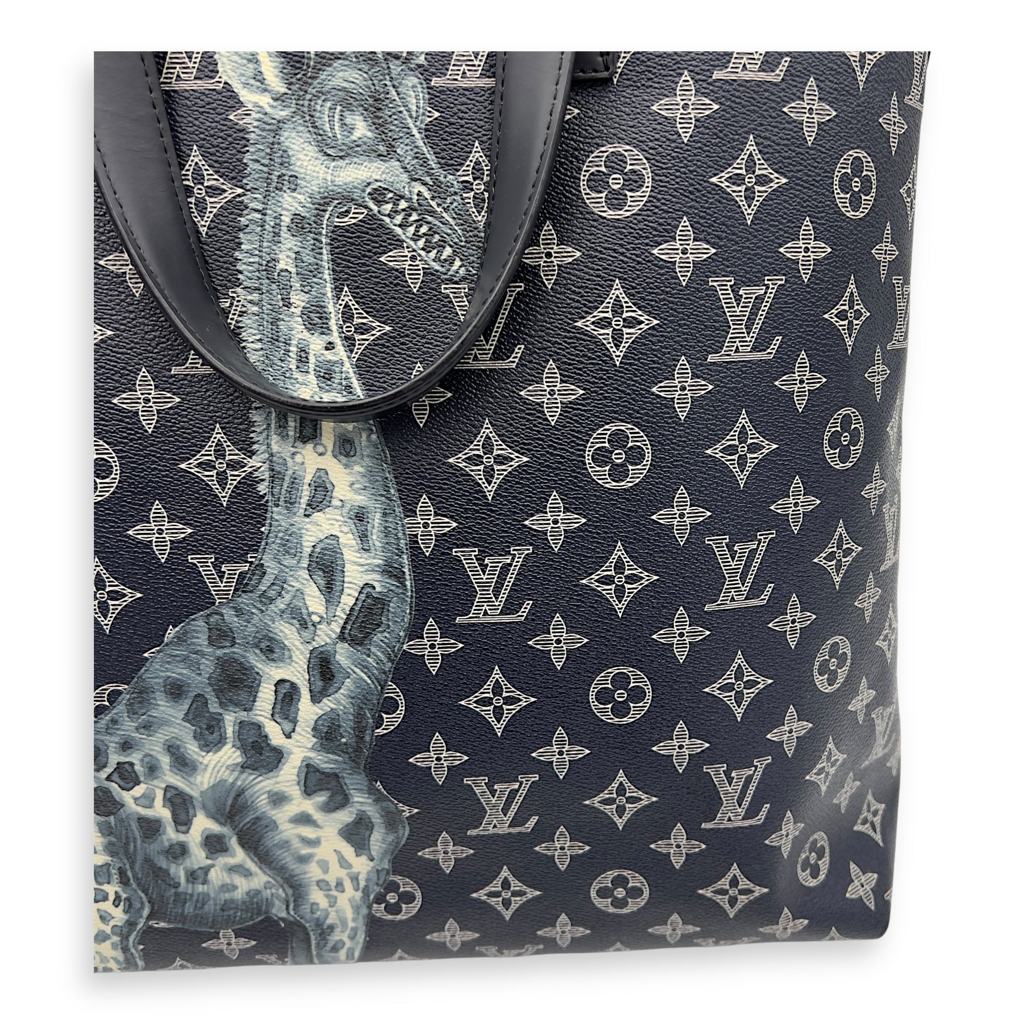 Louis Vuitton Chapman Brothers Tote Bag Blue in Coated Canvas, Silver hardware_18