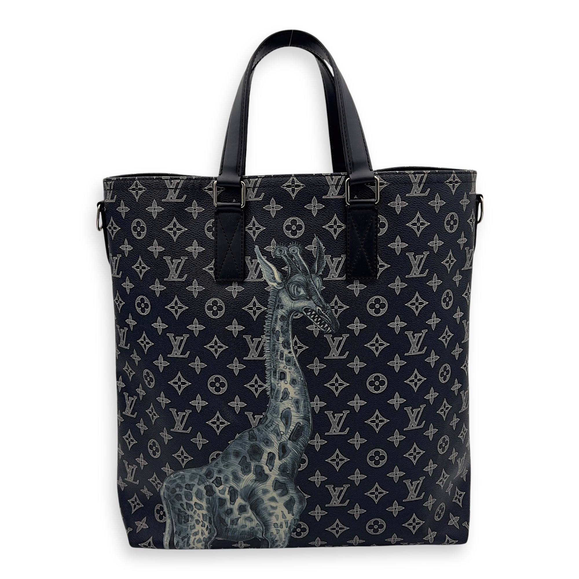 Louis Vuitton Chapman Brothers Tote Bag Blue in Coated Canvas, Silver hardware_2