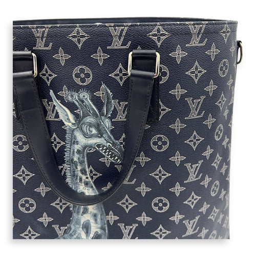 Louis Vuitton Chapman Brothers Tote Bag Blue in Coated Canvas, Silver hardware_21