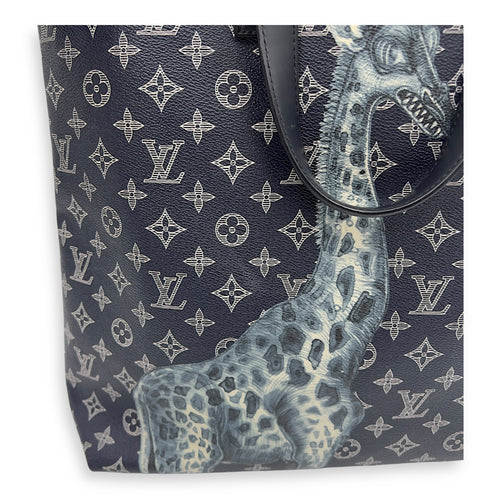 Louis Vuitton Chapman Brothers Tote Bag Blue in Coated Canvas, Silver hardware_22