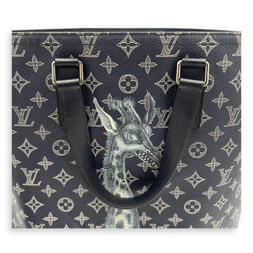 Louis Vuitton Chapman Brothers Tote Bag Blue in Coated Canvas, Silver hardware_23
