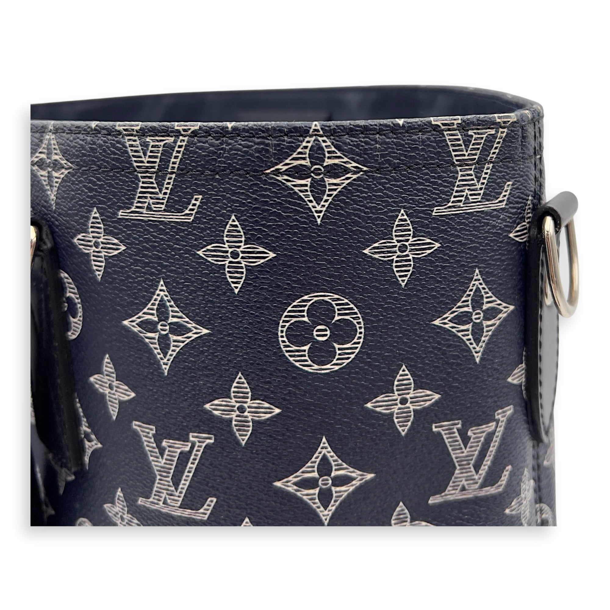 Louis Vuitton Chapman Brothers Tote Bag Blue in Coated Canvas, Silver hardware_24