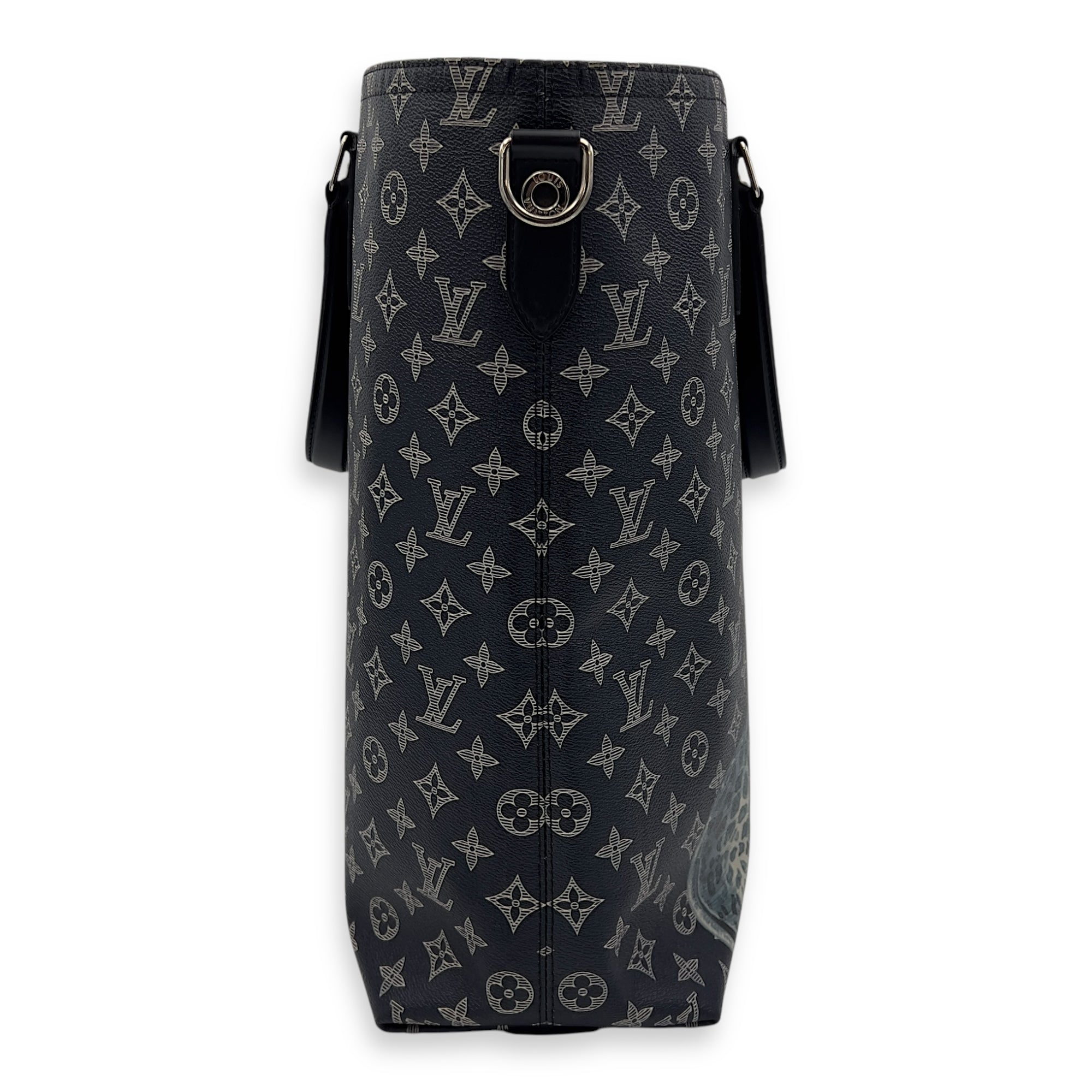 Louis Vuitton Chapman Brothers Tote Bag Blue in Coated Canvas, Silver hardware_4