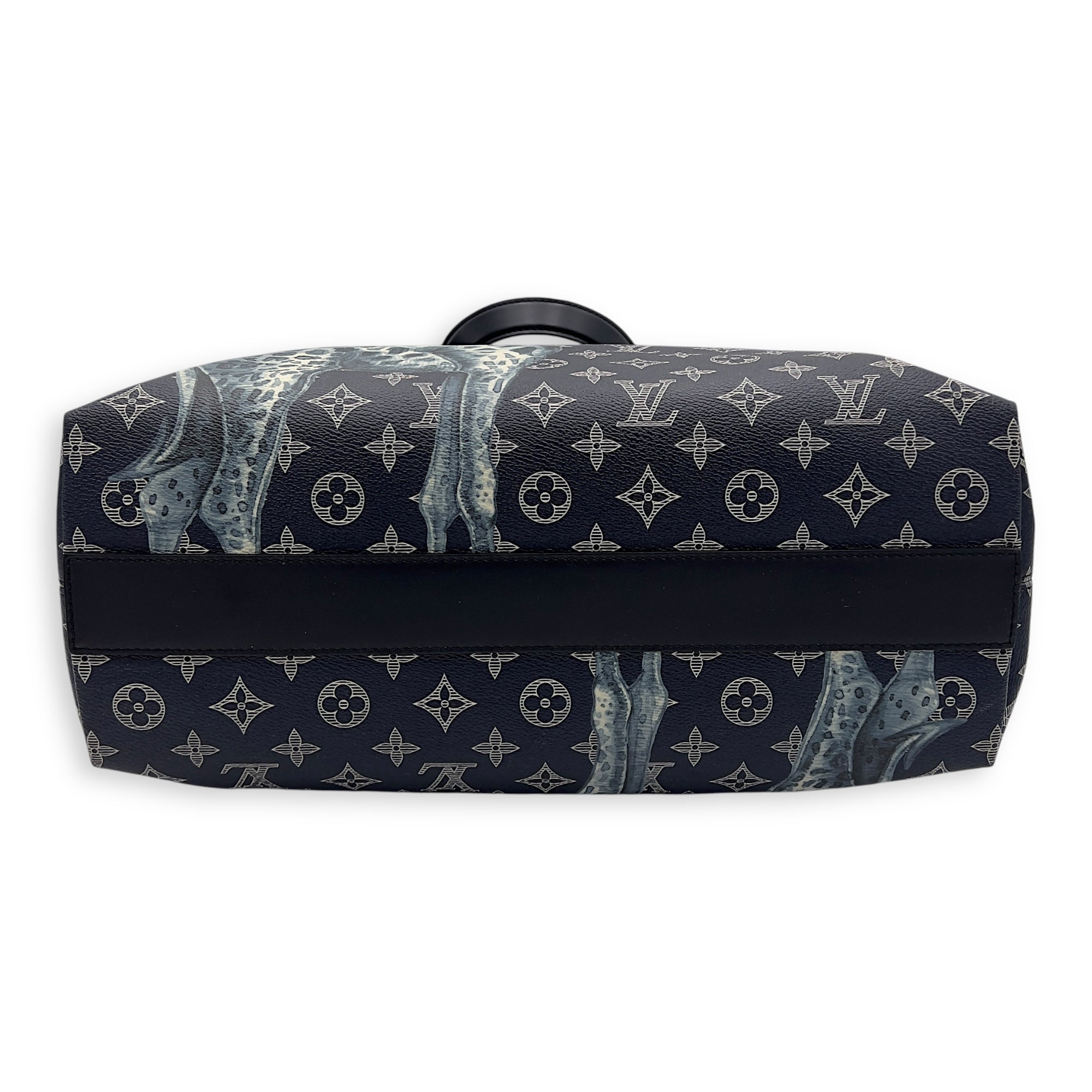 Louis Vuitton Chapman Brothers Tote Bag Blue in Coated Canvas, Silver hardware_5