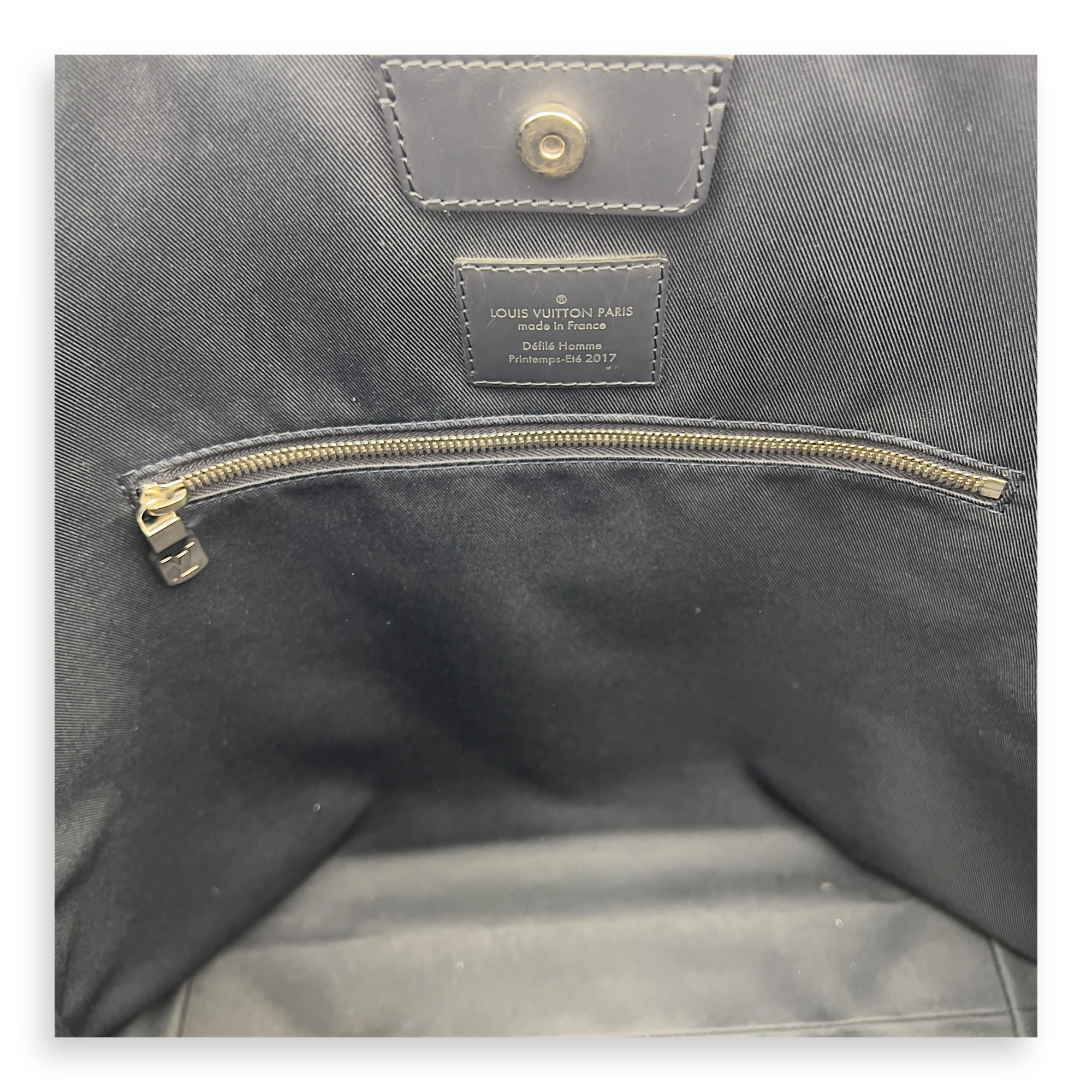 Louis Vuitton Chapman Brothers Tote Bag Blue in Coated Canvas, Silver hardware_8