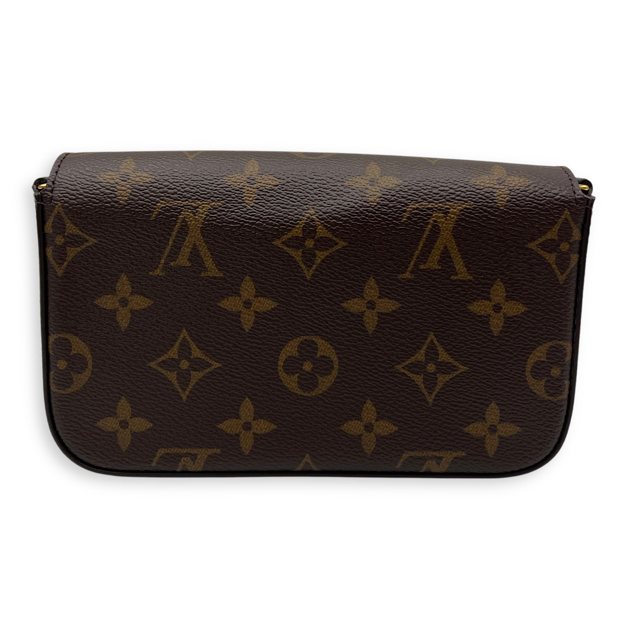 Louis Vuitton Felicie Strap and Go Brown Crossbody Bag in Monogram Coated Canvas, Gold hardware_2