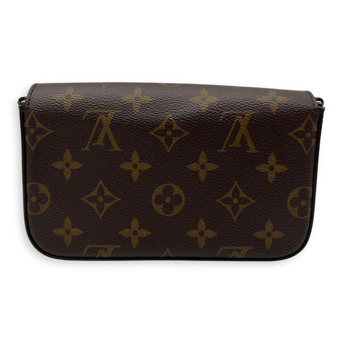 Louis Vuitton Felicie Strap and Go Brown Crossbody Bag in Monogram Coated Canvas, Gold hardware_2