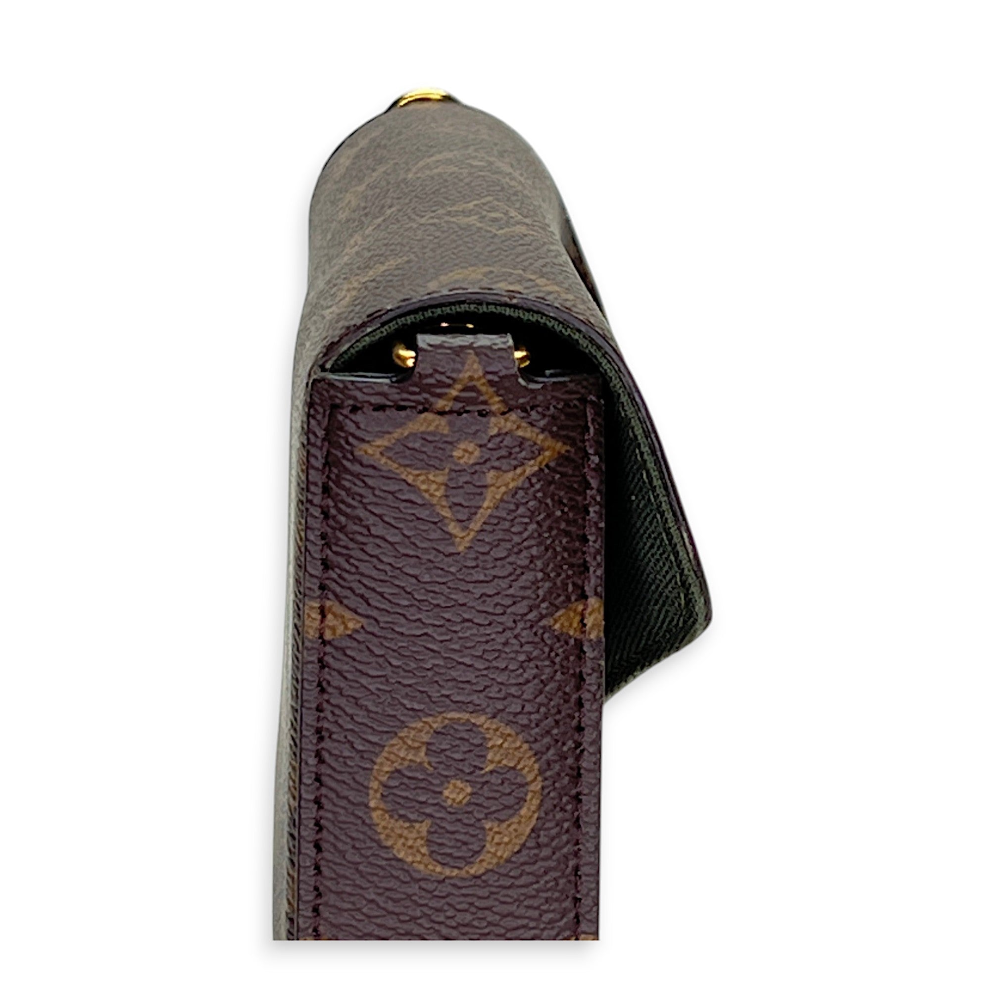 Louis Vuitton Felicie Strap and Go Brown Crossbody Bag in Monogram Coated Canvas, Gold hardware_2