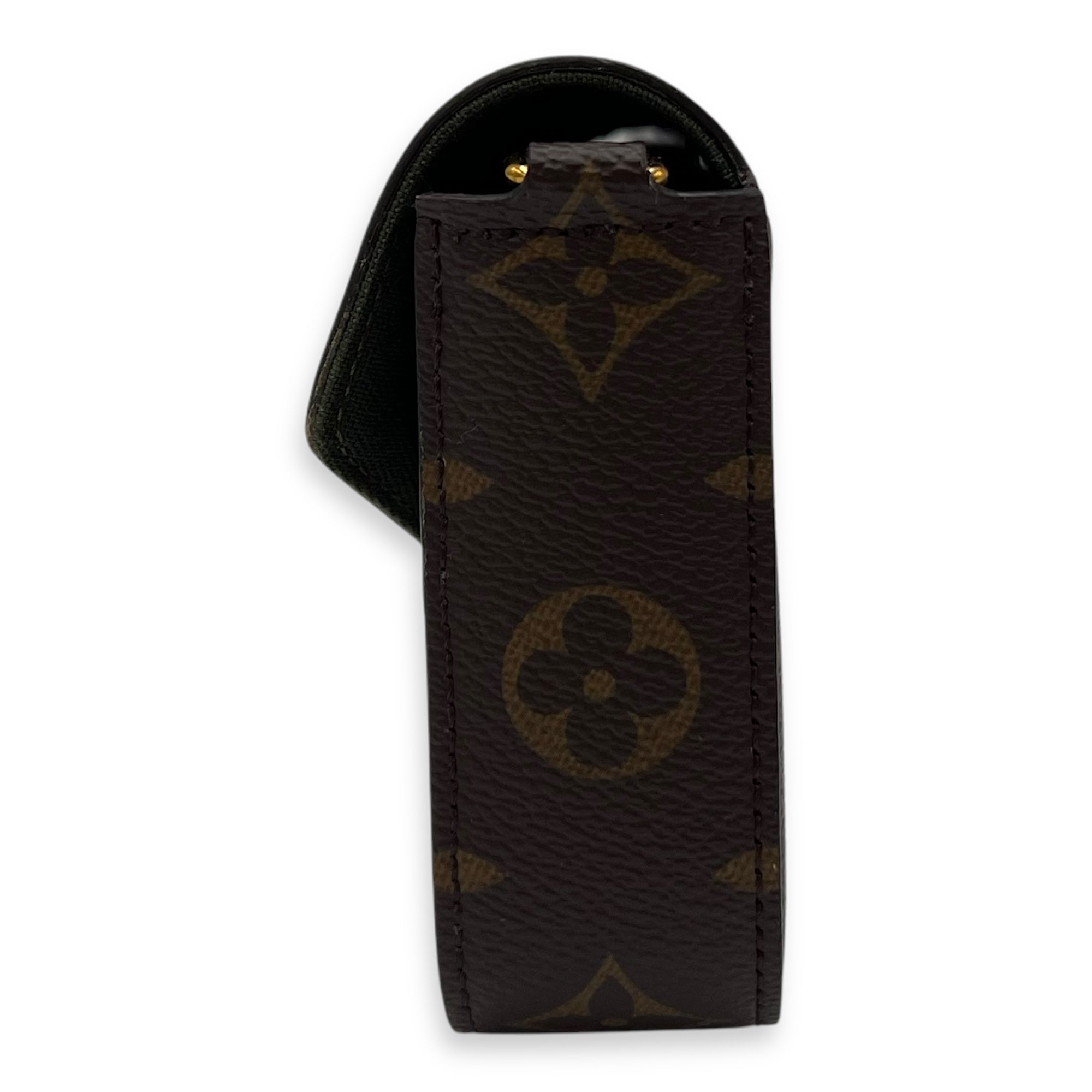 Louis Vuitton Felicie Strap and Go Brown Crossbody Bag in Monogram Coated Canvas, Gold hardware_4
