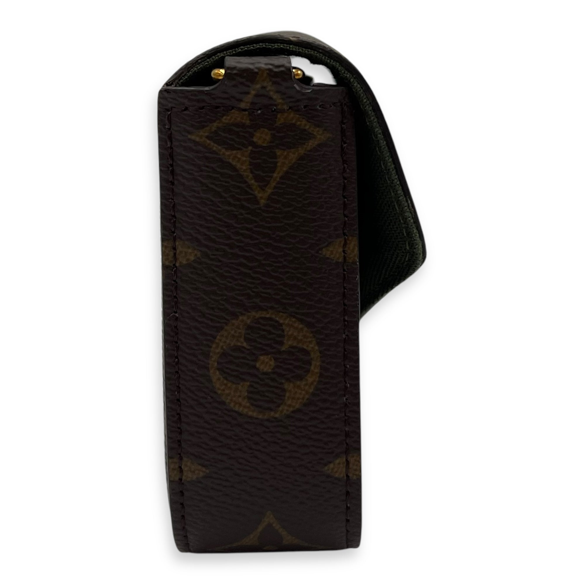 Louis Vuitton Felicie Strap and Go Brown Crossbody Bag in Monogram Coated Canvas, Gold hardware_5