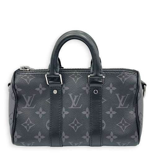 Louis Vuitton Keepall XS Grey Top Handle Bag in Monogram Coated Canvas, Silver hardware_1