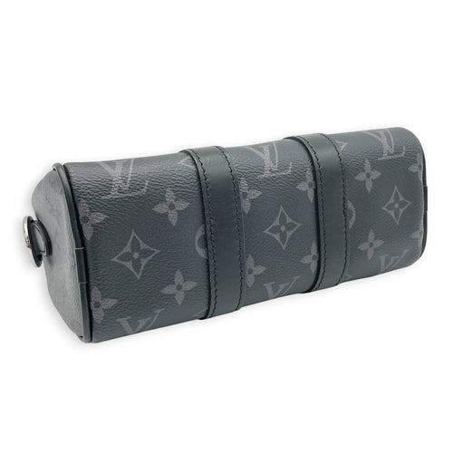 Louis Vuitton Keepall XS Grey Top Handle Bag in Monogram Coated Canvas, Silver hardware_4