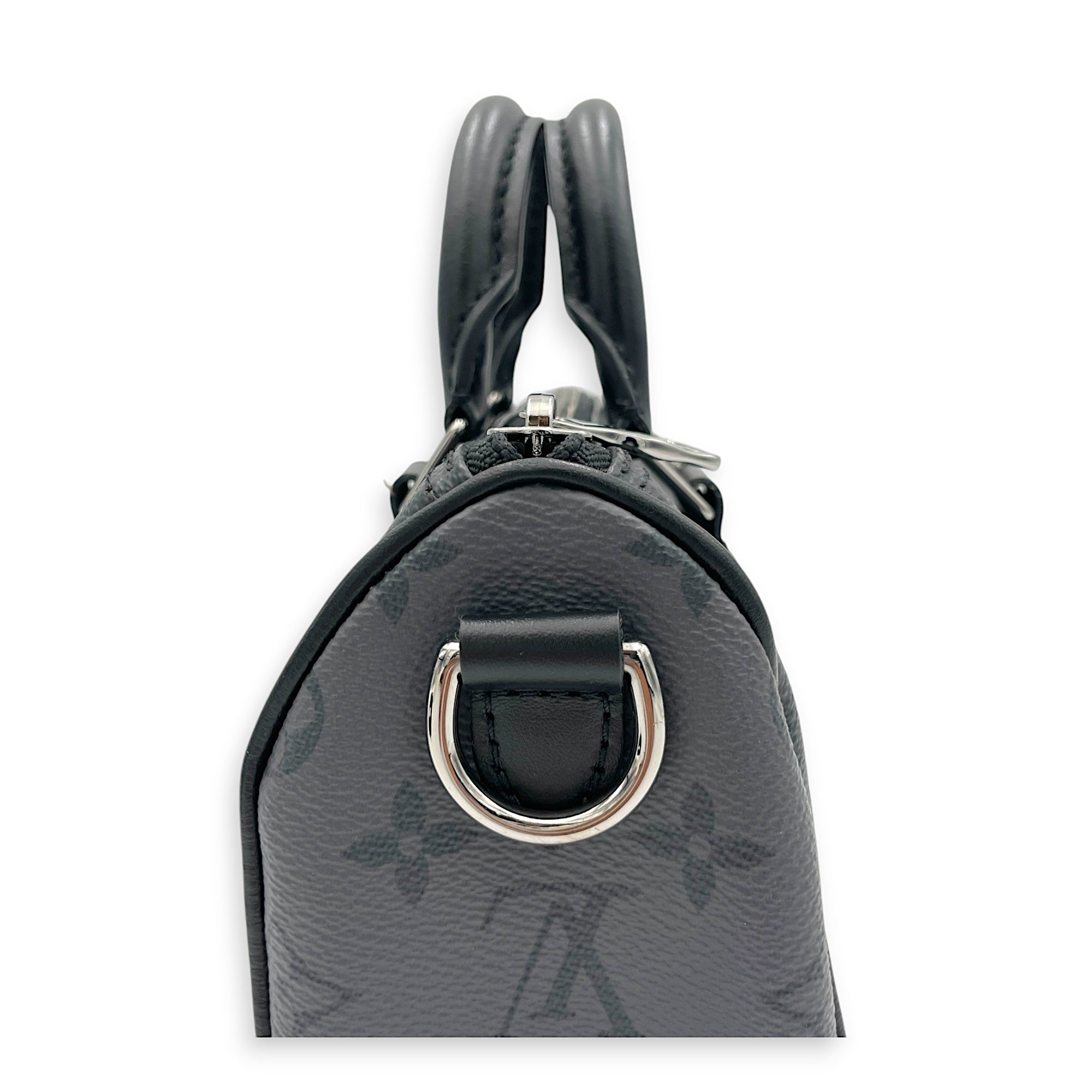Louis Vuitton Keepall XS Grey Top Handle Bag in Monogram Coated Canvas, Silver hardware_7