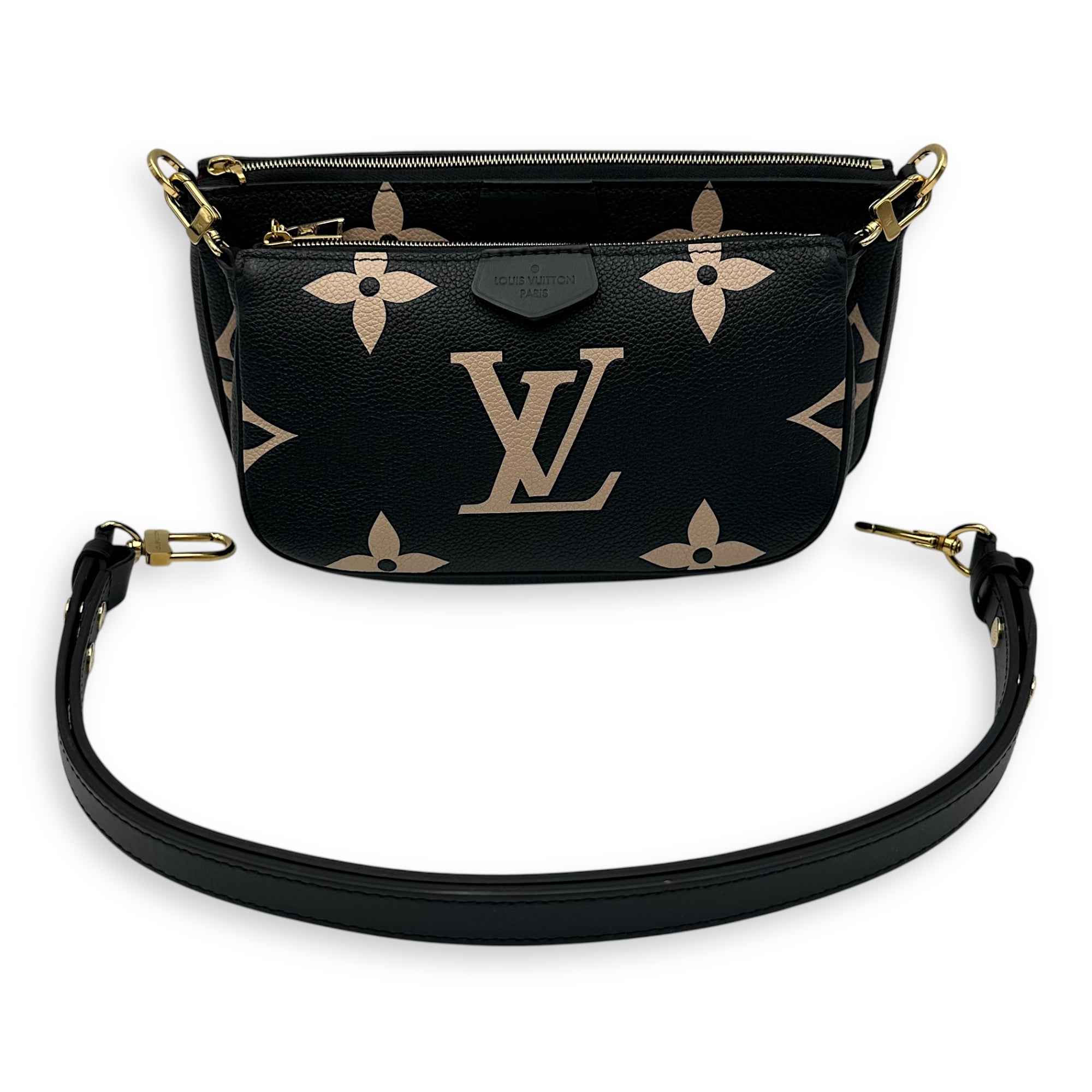 Louis Vuitton Multi-Pochette Accessoires Crossbody Bag  Black in Monogram Empreinte Leather , Gold Hardware_6