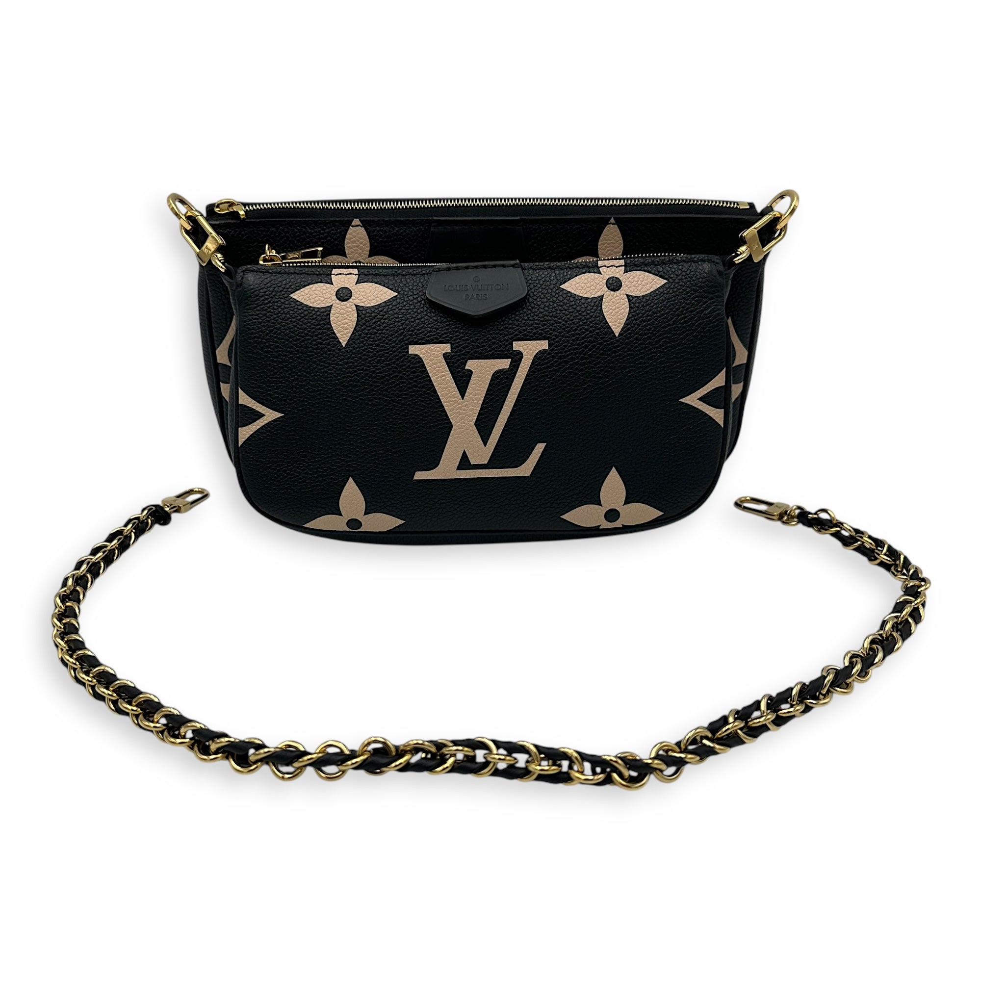 Louis Vuitton Multi-Pochette Accessoires Crossbody Bag  Black in Monogram Empreinte Leather , Gold Hardware_7
