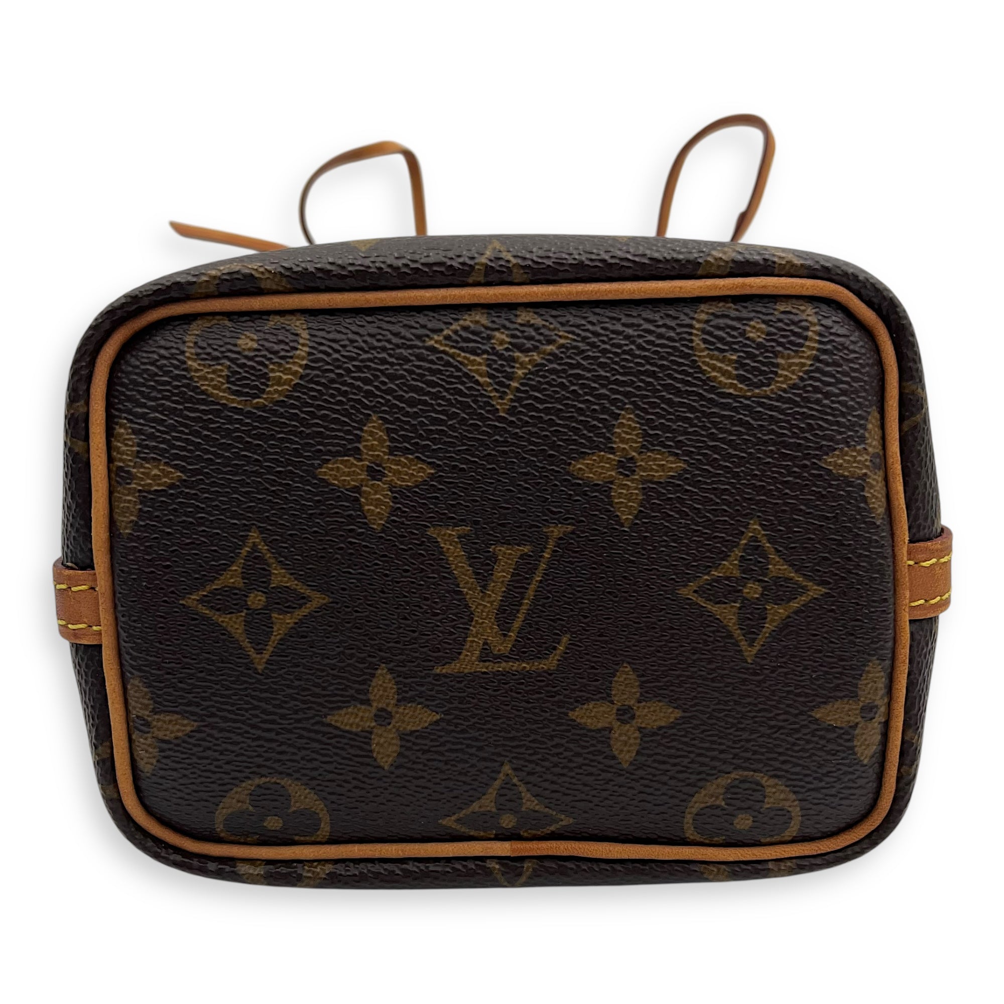 Louis Vuitton Noe Bucket Bag Nano Brown in Monogram Coated Canvas, Gold hardware_5
