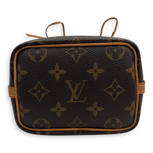Louis Vuitton Noe Bucket Bag Nano Brown in Monogram Coated Canvas, Gold hardware_5