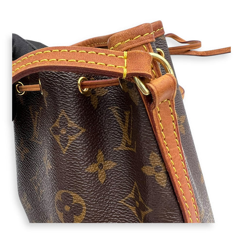 Louis Vuitton Noe Bucket Bag Nano Brown in Monogram Coated Canvas, Gold hardware_8