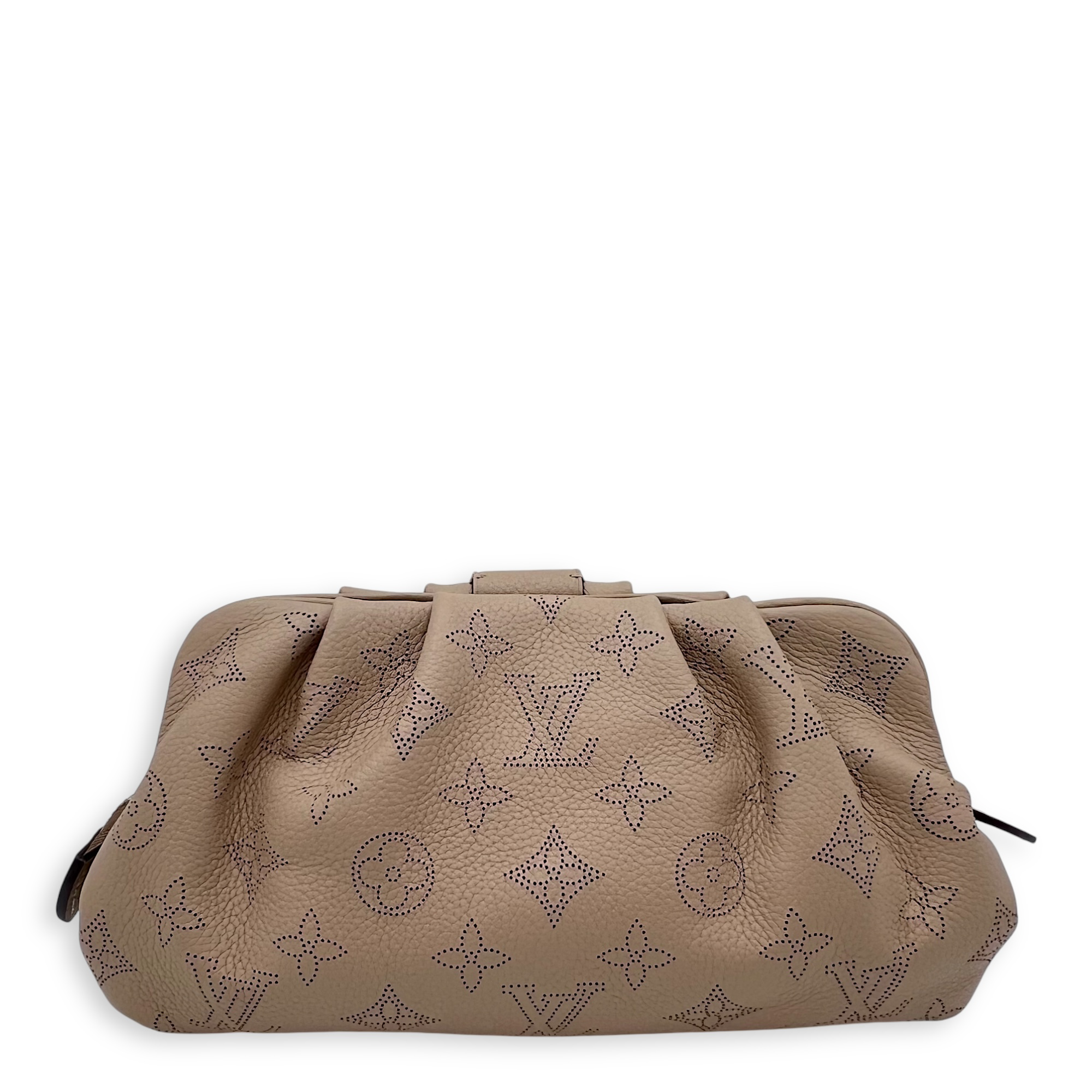 Louis Vuitton Scala Pouch Beige Gray Crossbody Bag in Mahina Leather, Silver hardware_1