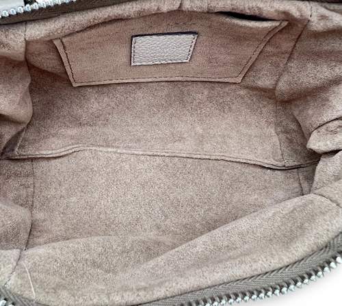 Louis Vuitton Scala Pouch Beige Gray Crossbody Bag in Mahina Leather, Silver hardware_1