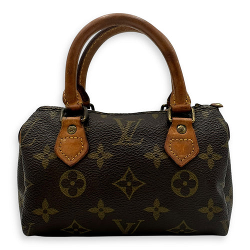 Louis Vuitton Speedy Top Handle Bag Brown in Monogram Coated Canvas, Gold hardware_1