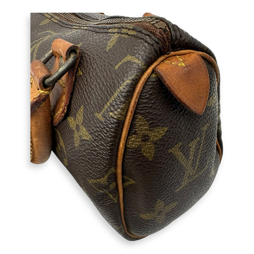 Louis Vuitton Speedy Top Handle Bag Brown in Monogram Coated Canvas, Gold hardware_14