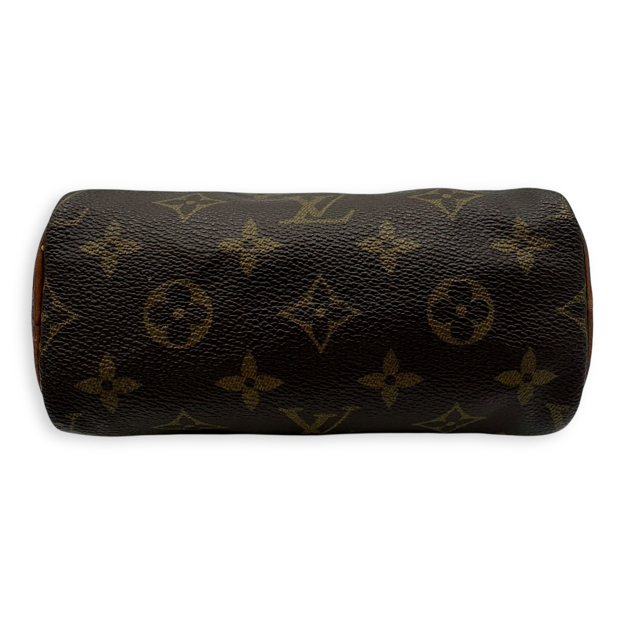 Louis Vuitton Speedy Top Handle Bag Brown in Monogram Coated Canvas, Gold hardware_5