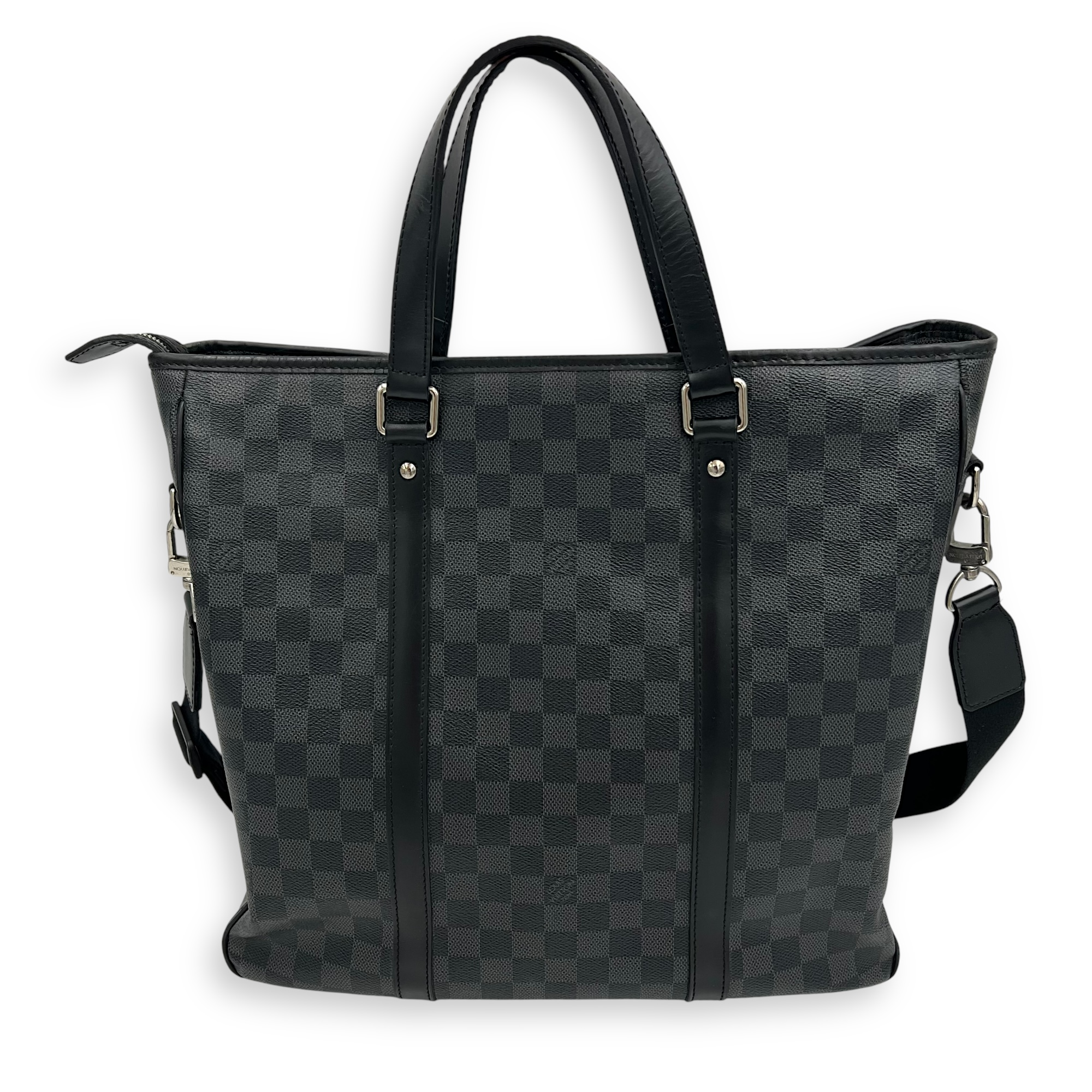 Louis Vuitton Tadao Silver Tote Bag in Coated Canvas, Silver hardware_1